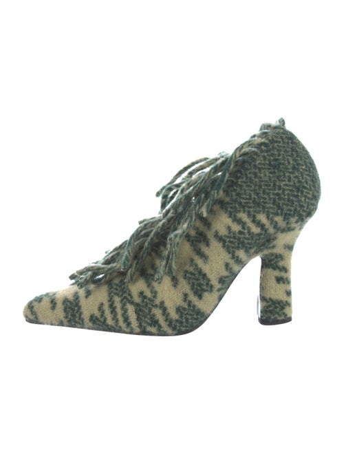 Burberry Patterned Fringe Trim Accent Pumps