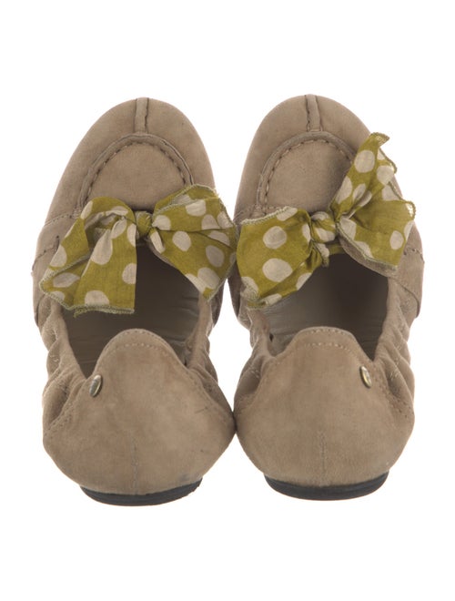 Burberry Suede Bow Accents Ballet Flats