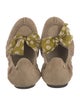 Burberry Suede Bow Accents Ballet Flats
