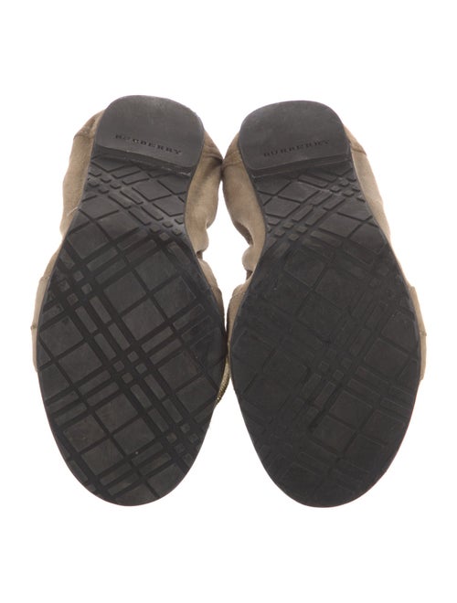 Burberry Suede Bow Accents Ballet Flats