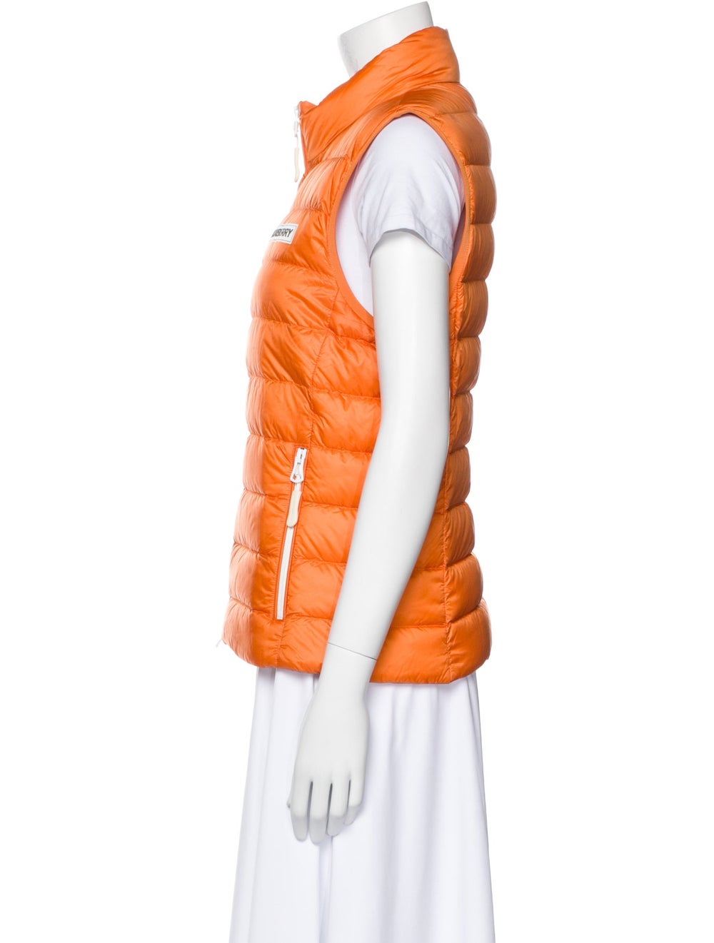 Burberry Nylon Down Jacket Orange Stand Collar - image 2