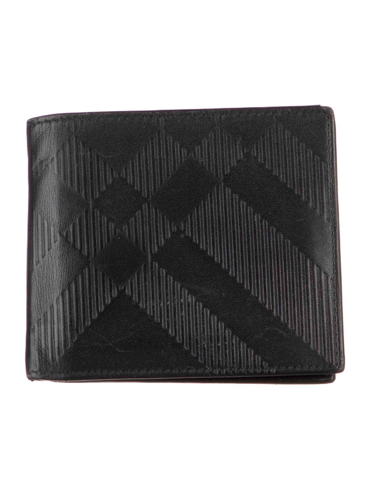 Burberry Nova Check Pattern Leather Bifold Wallet