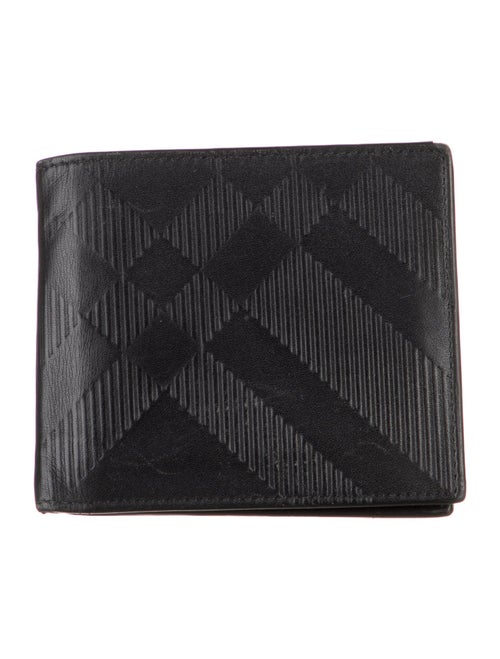 Burberry Nova Check Pattern Leather Bifold Wallet