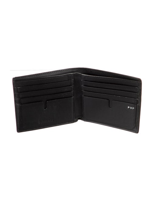 Burberry Nova Check Pattern Leather Bifold Wallet