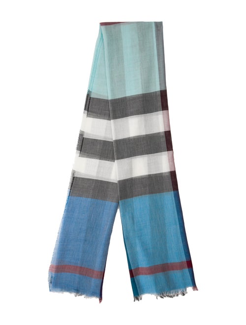 Burberry Wool Nova Check Pattern Scarf