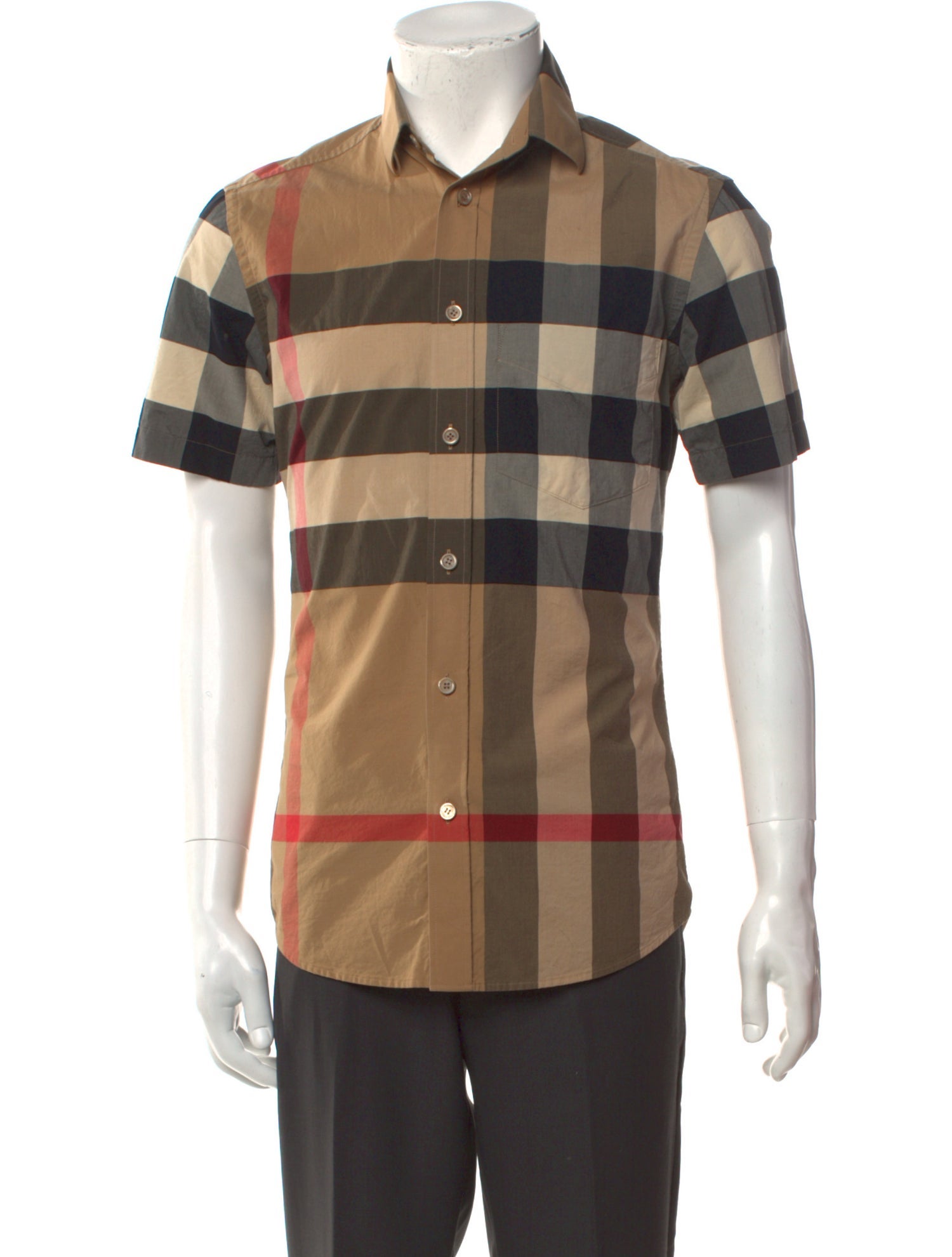 Burberry Plaid Print Short Sleeve Shirt