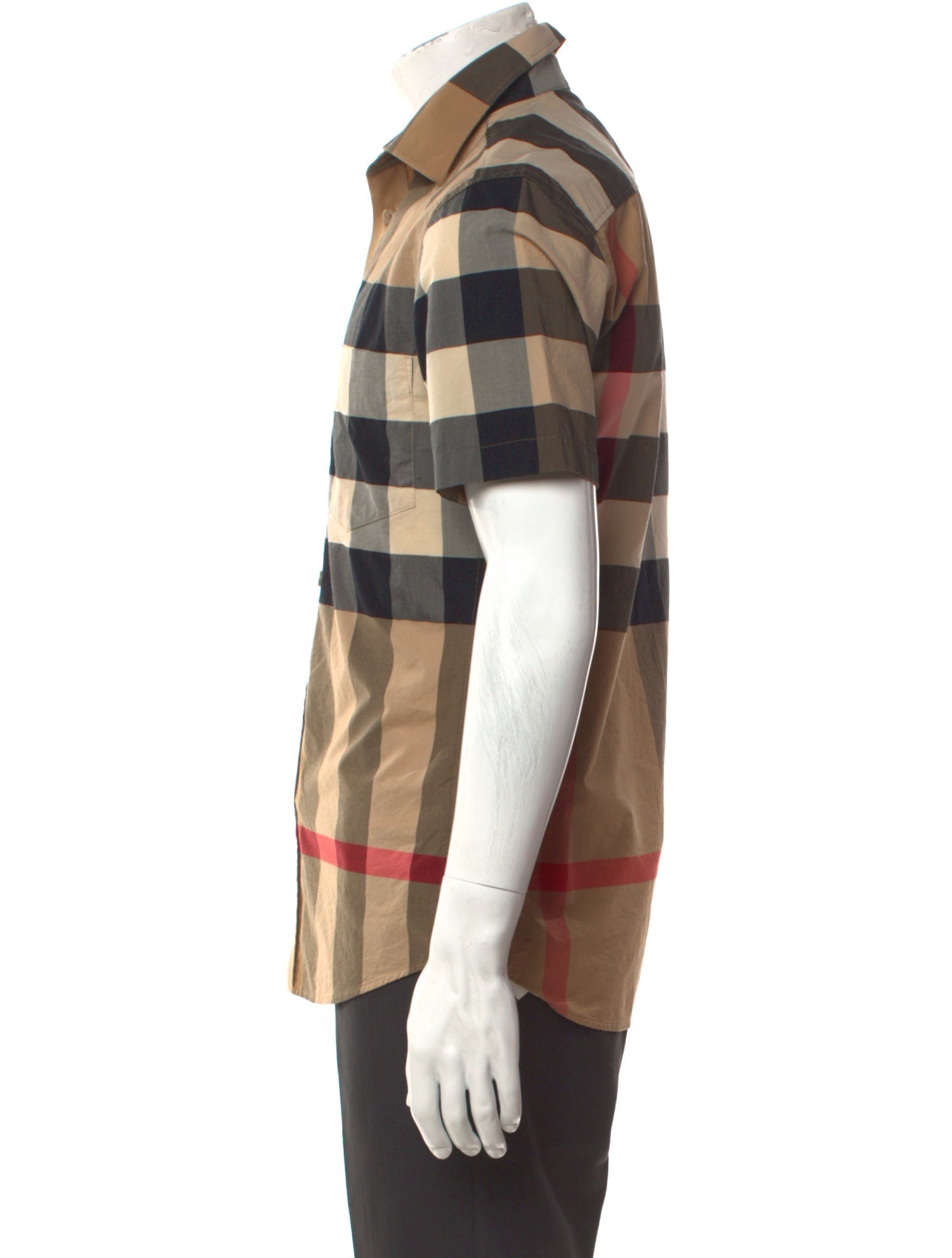 Burberry Plaid Print Short Sleeve Shirt