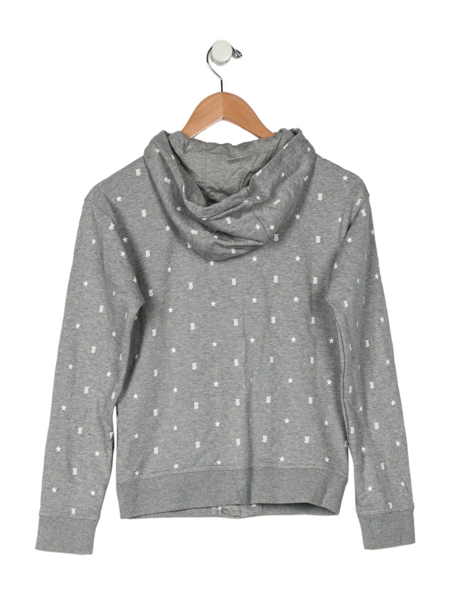 Burberry Girls' Patterned Zip Long Sleeve Hooded Jacket