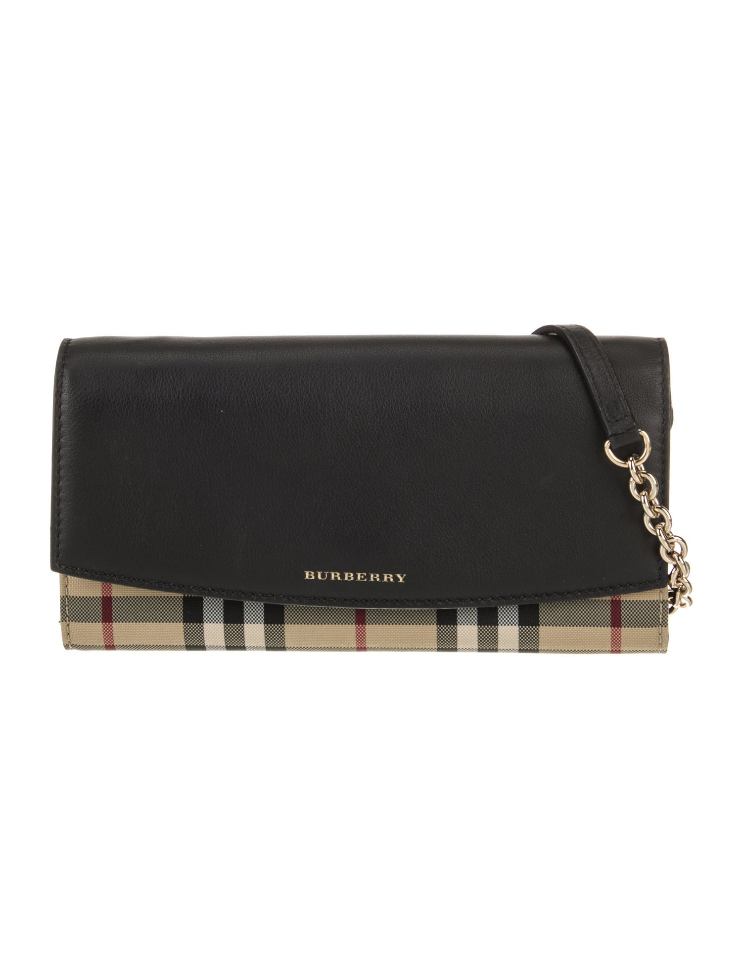Burberry Haymarket Check Wallet on a Chain w/ Tags