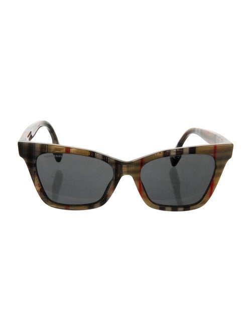 Burberry Nova Check Pattern Cat-Eye Sunglasses