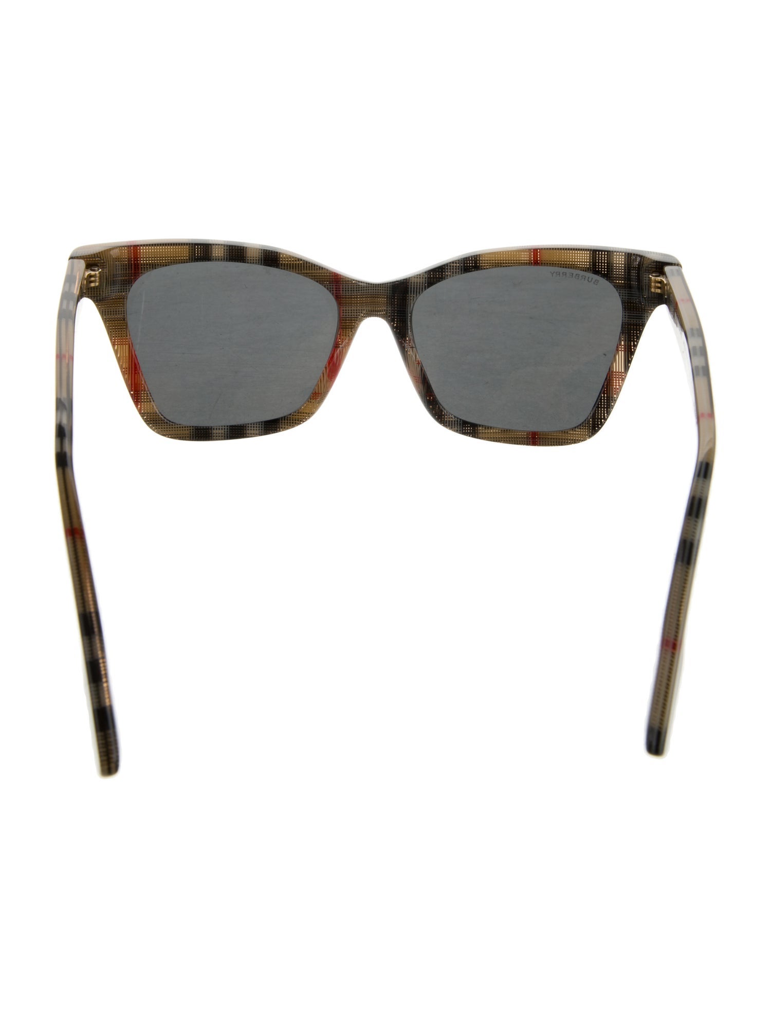 Burberry Nova Check Pattern Cat-Eye Sunglasses