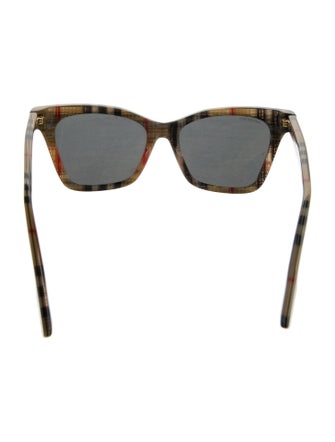 Burberry Nova Check Pattern Cat-Eye Sunglasses