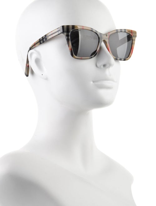 Burberry Nova Check Pattern Cat-Eye Sunglasses