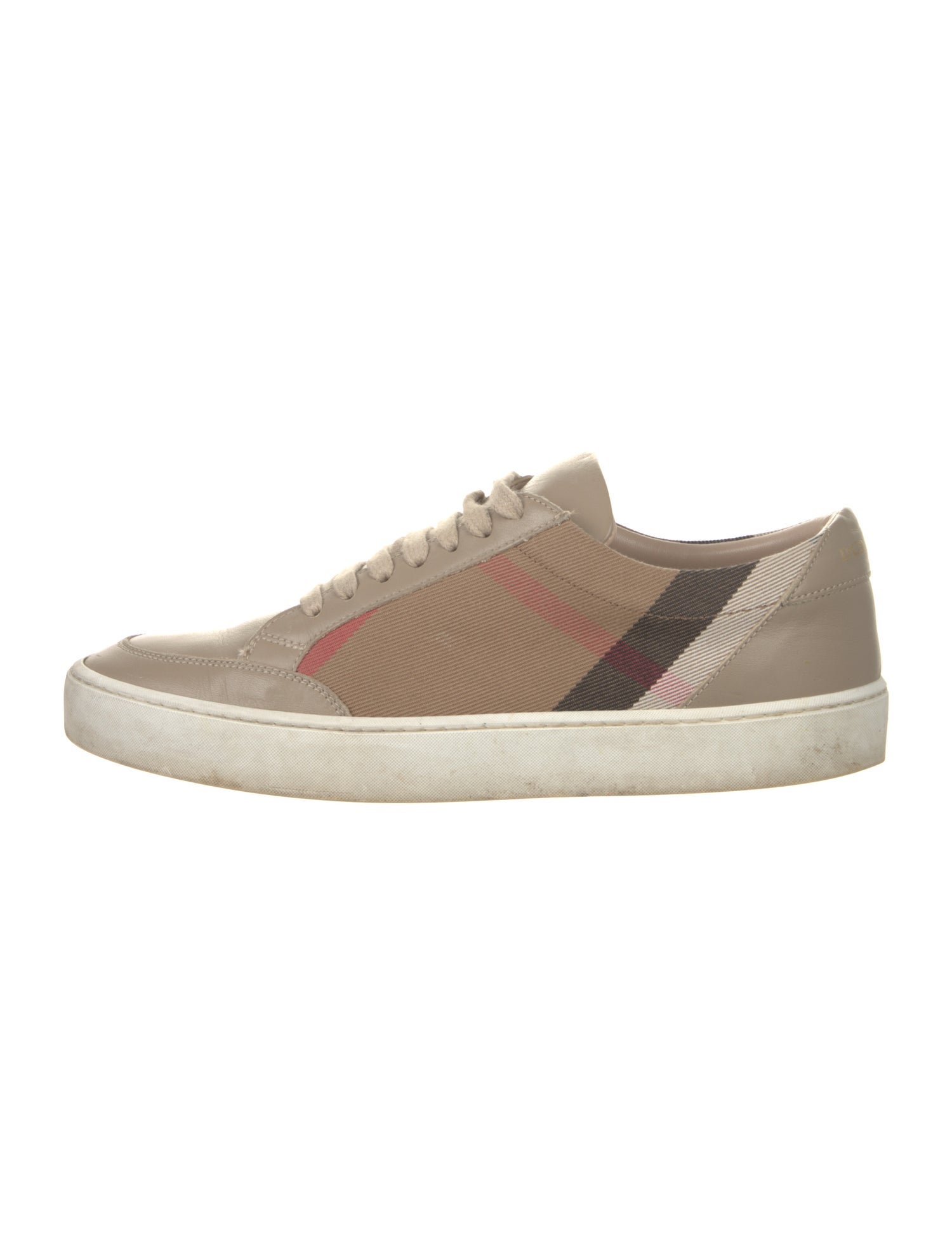 Burberry Nova Check Pattern Leather Sneakers