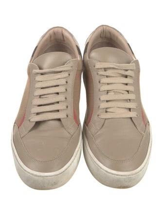 Burberry Nova Check Pattern Leather Sneakers