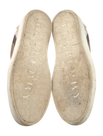 Burberry Nova Check Pattern Leather Sneakers