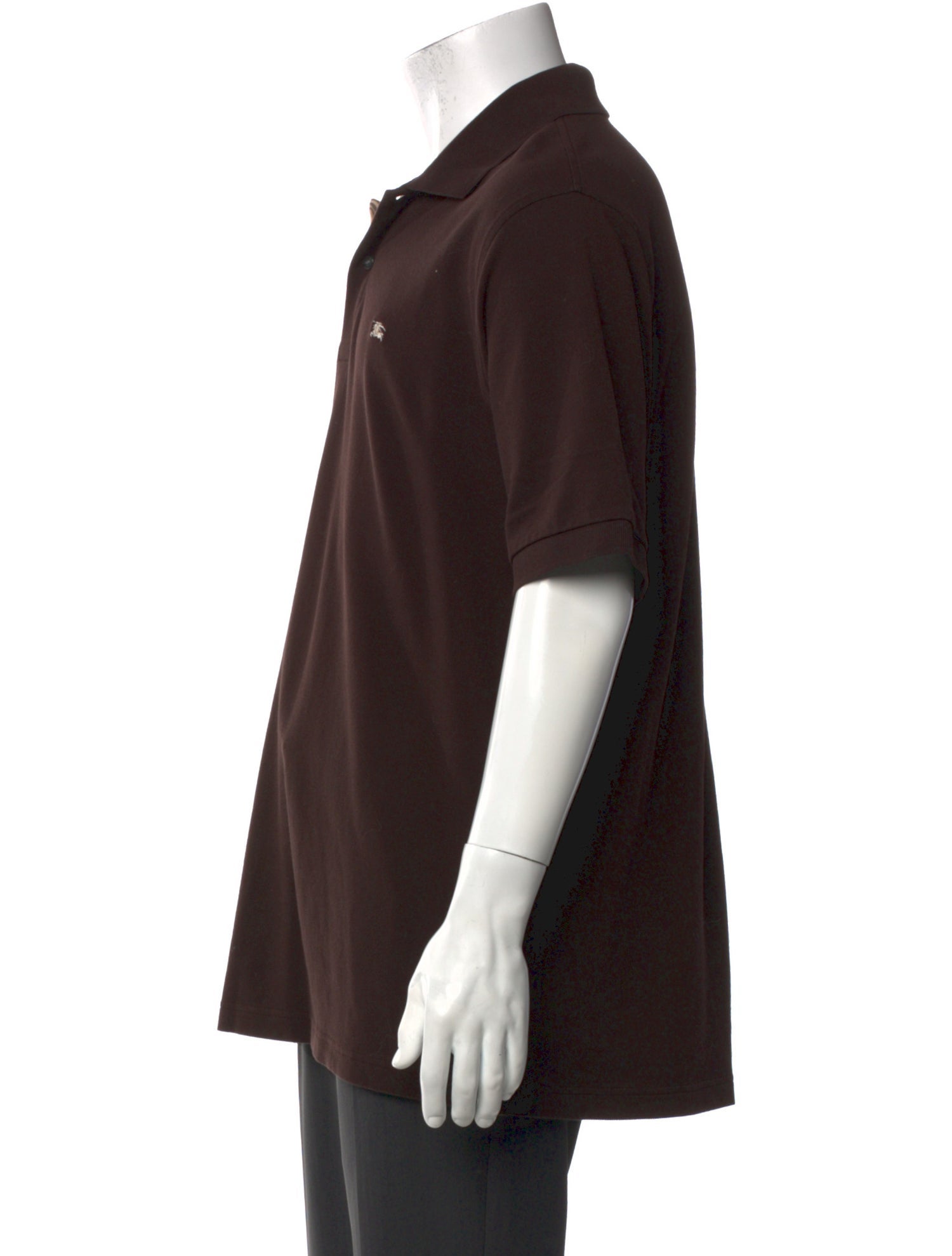 Burberry London Nova Check Pattern V-Neck Polo Shirt