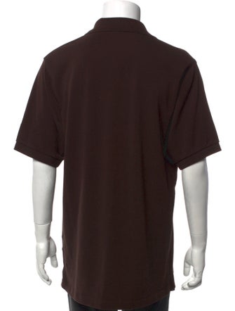 Burberry London Nova Check Pattern V-Neck Polo Shirt