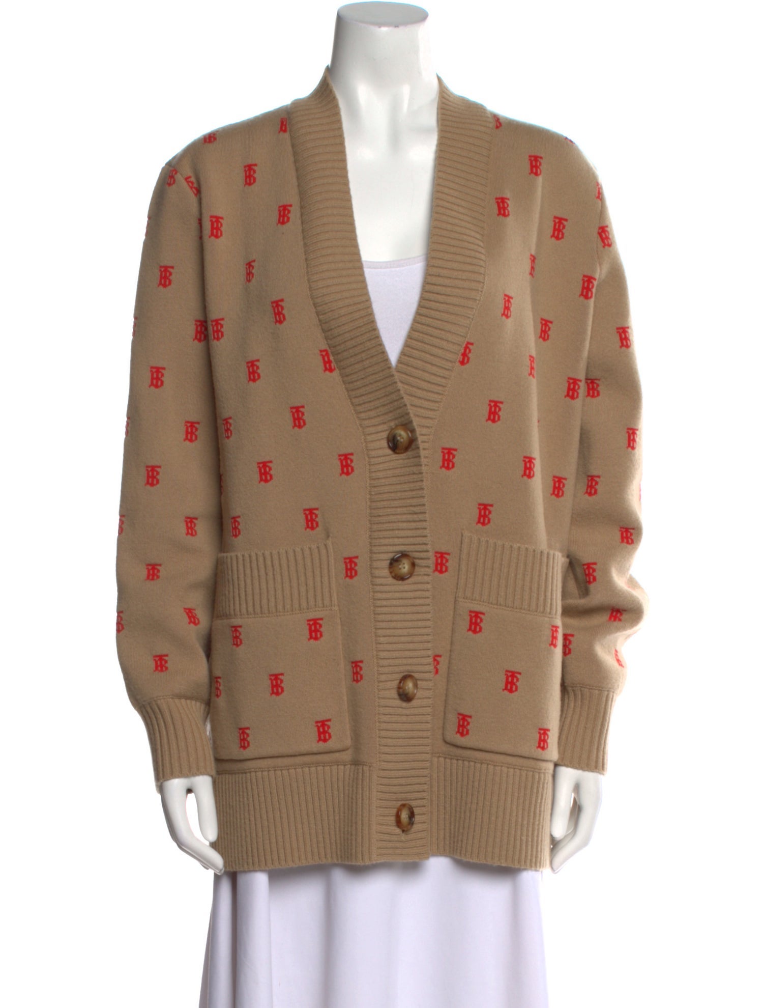 Burberry Printed V-Neck Sweater