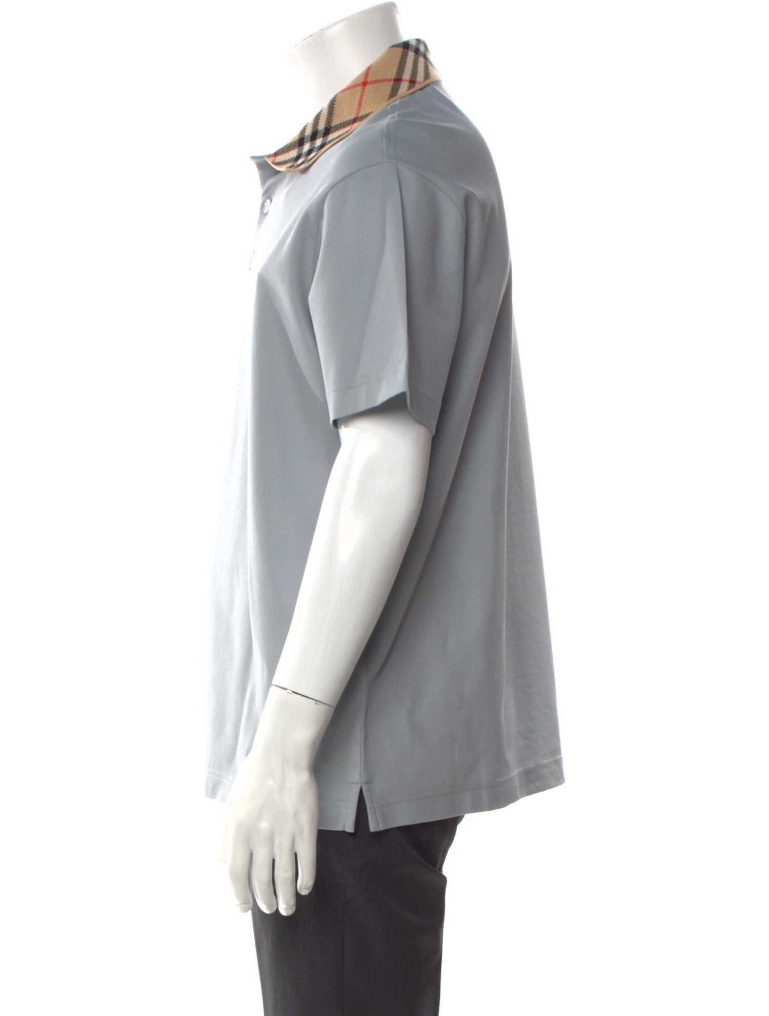 Burberry Plaid Print Crew Neck Polo Shirt w/ Tags