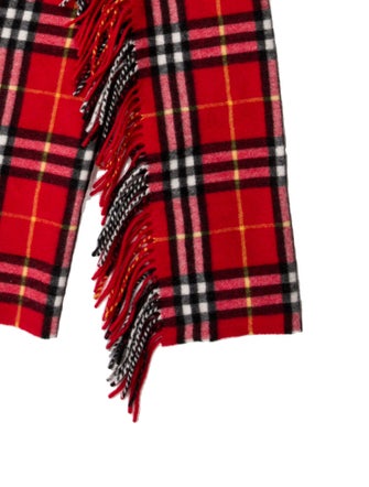 Burberry Cashmere Nova Check Pattern Scarf