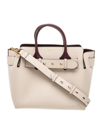 Burberry Leather Limestone/Beige Pebbled Leather Small Belt Bag.