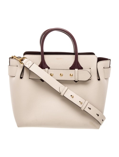 Burberry Leather Limestone/Beige Pebbled Leather Small Belt Bag.