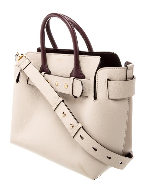 Burberry Leather Limestone/Beige Pebbled Leather Small Belt Bag.