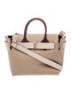 Burberry Leather Limestone/Beige Pebbled Leather Small Belt Bag.
