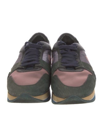 Burberry Suede Colorblock Pattern Athletic Sneakers