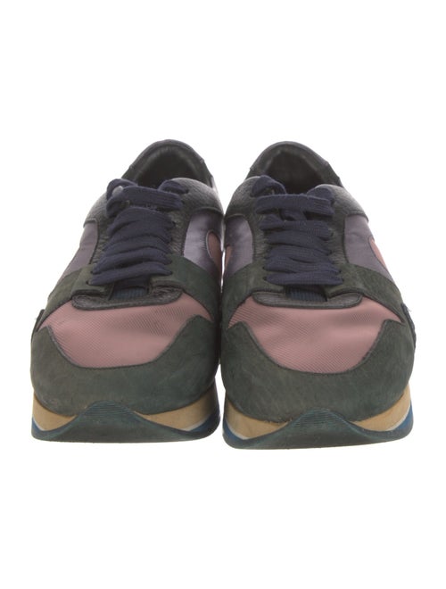 Burberry Suede Colorblock Pattern Athletic Sneakers