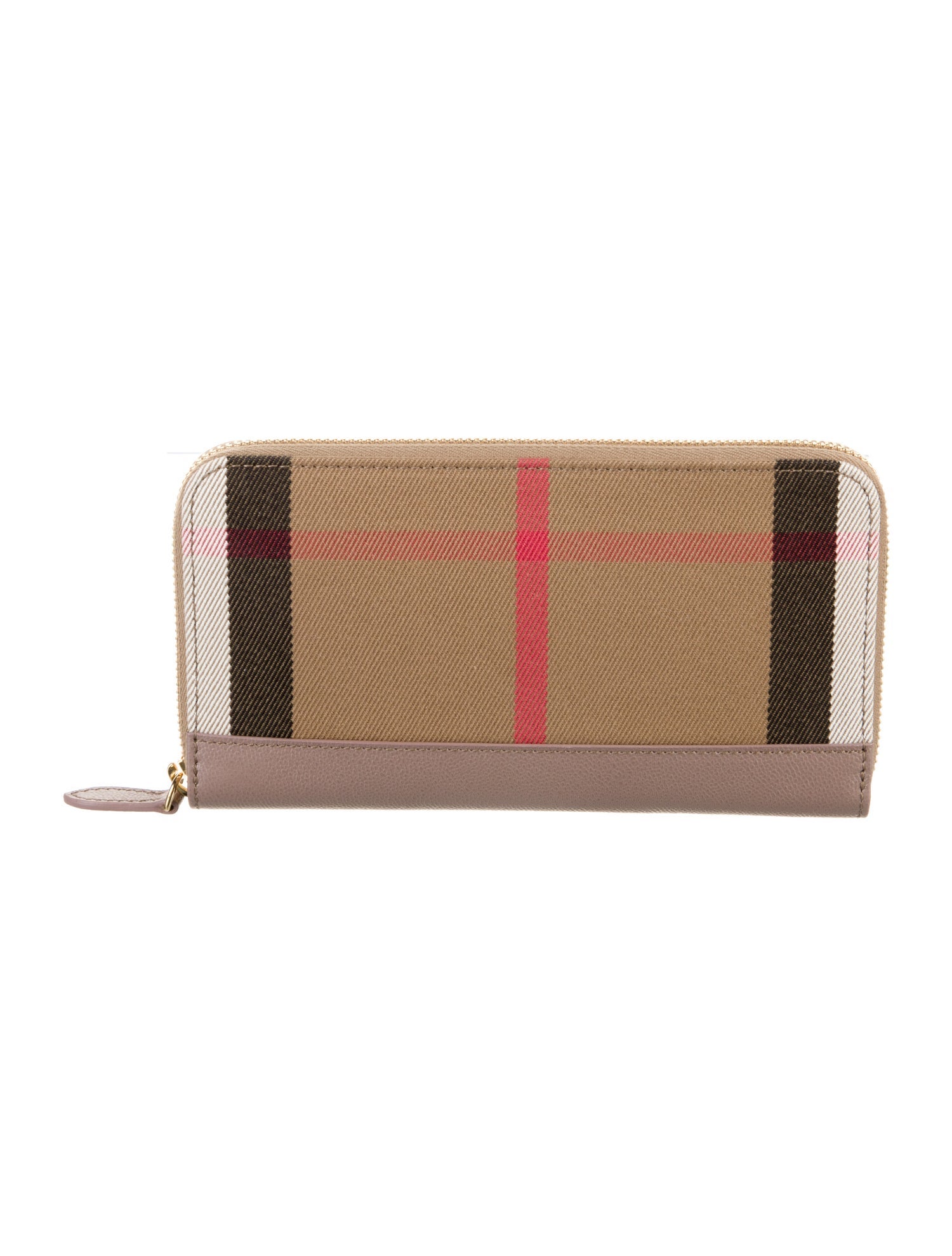 Burberry Canvas Plaid Print Continental Wallet