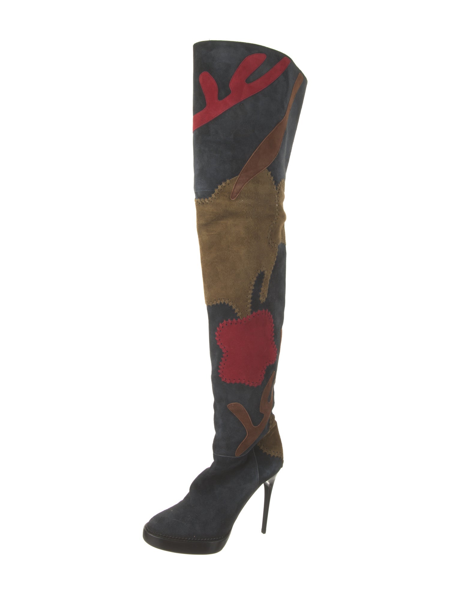 Burberry Suede Printed Sock Boots