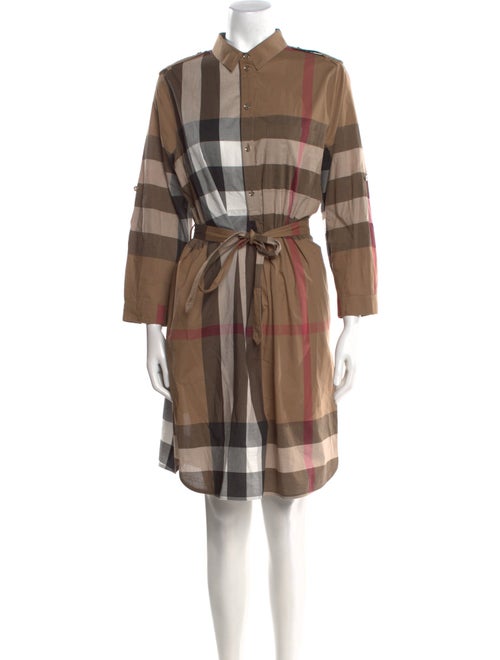 Burberry Plaid Print Knee-Length Dress