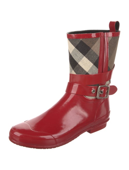 Burberry Nova Check Pattern Rubber Rain Boots