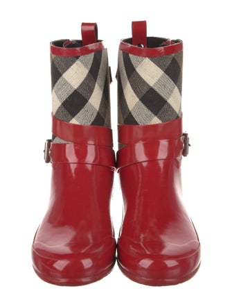 Burberry Nova Check Pattern Rubber Rain Boots