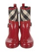Burberry Nova Check Pattern Rubber Rain Boots