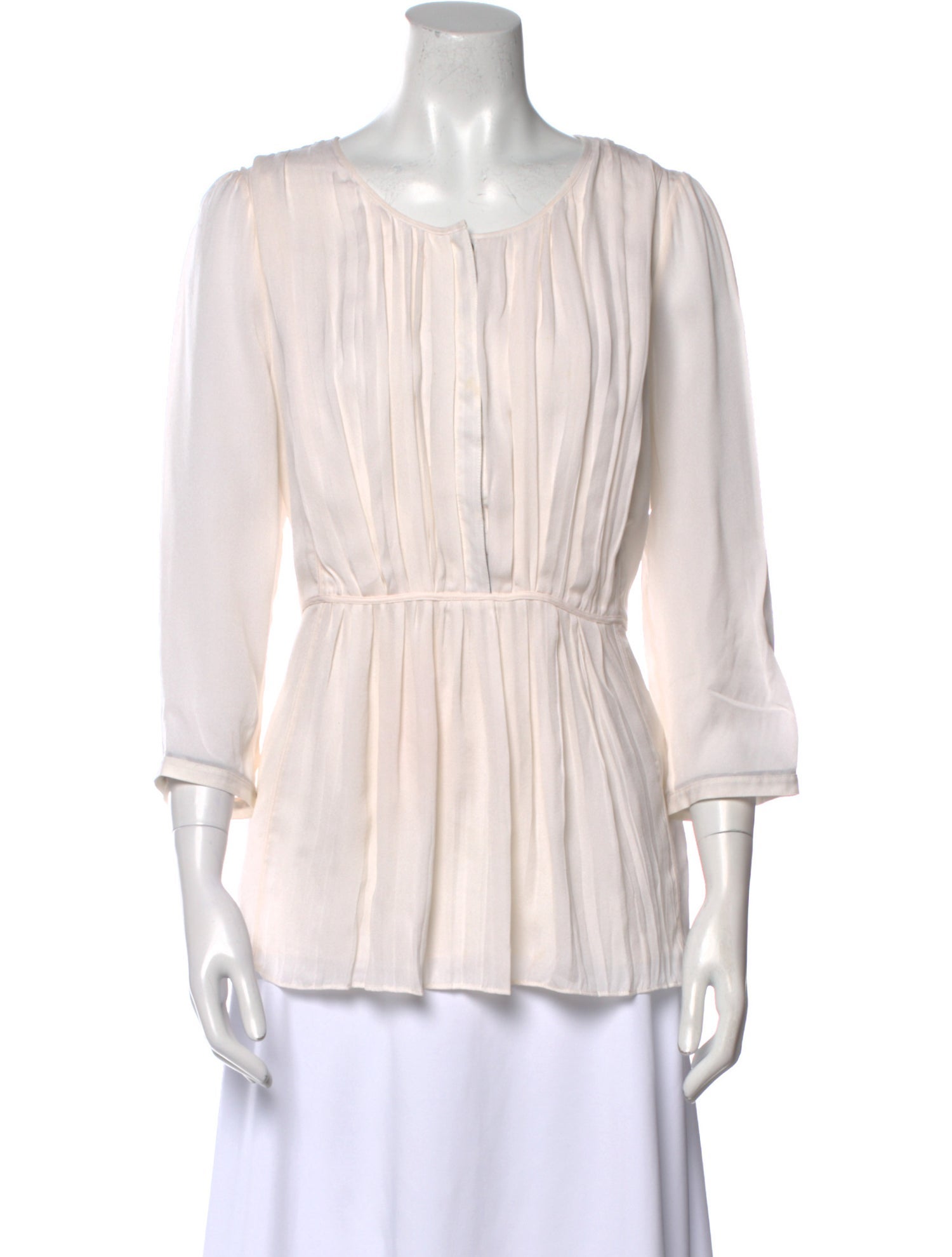 Burberry London Silk Scoop Neck Blouse