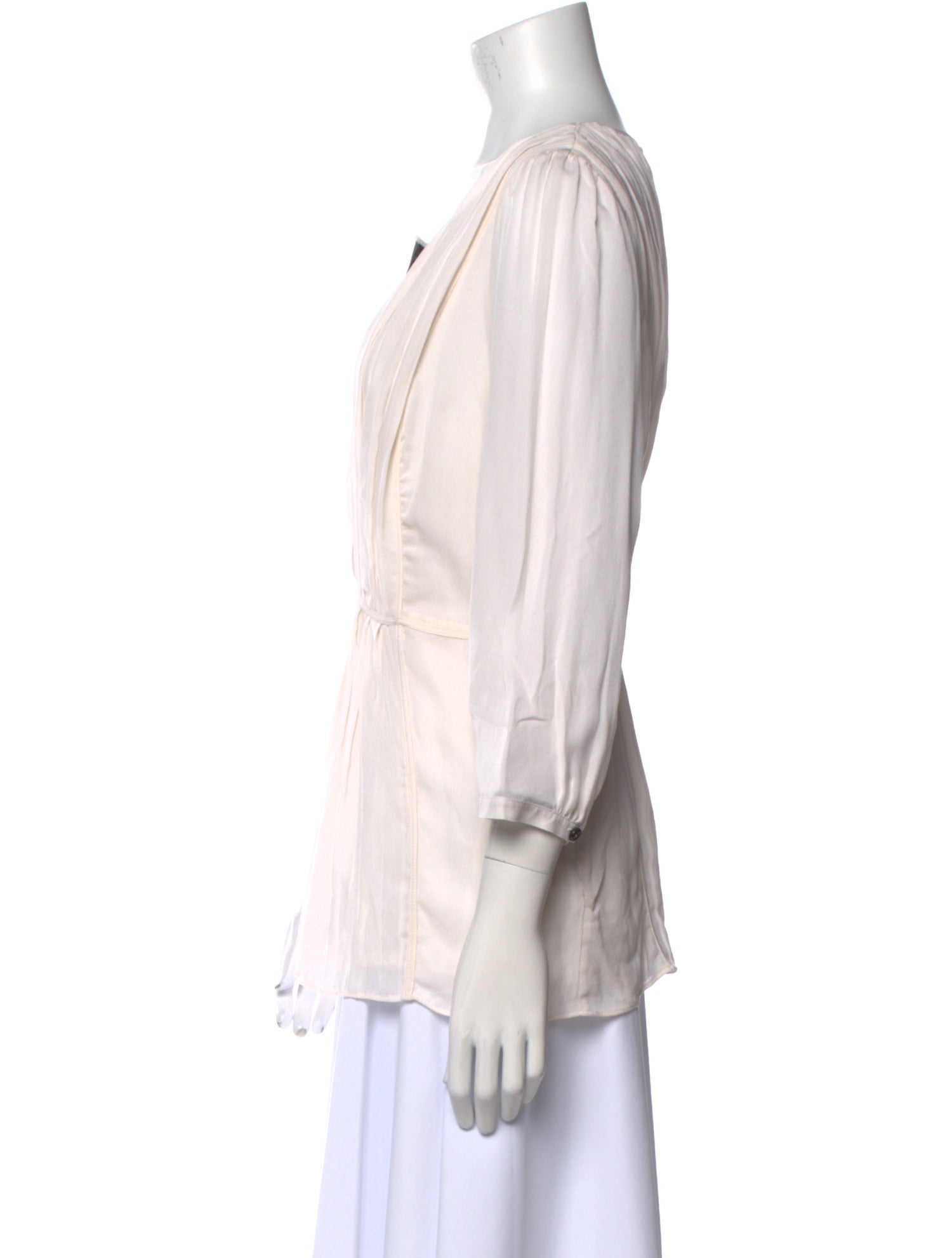 Burberry London Silk Scoop Neck Blouse