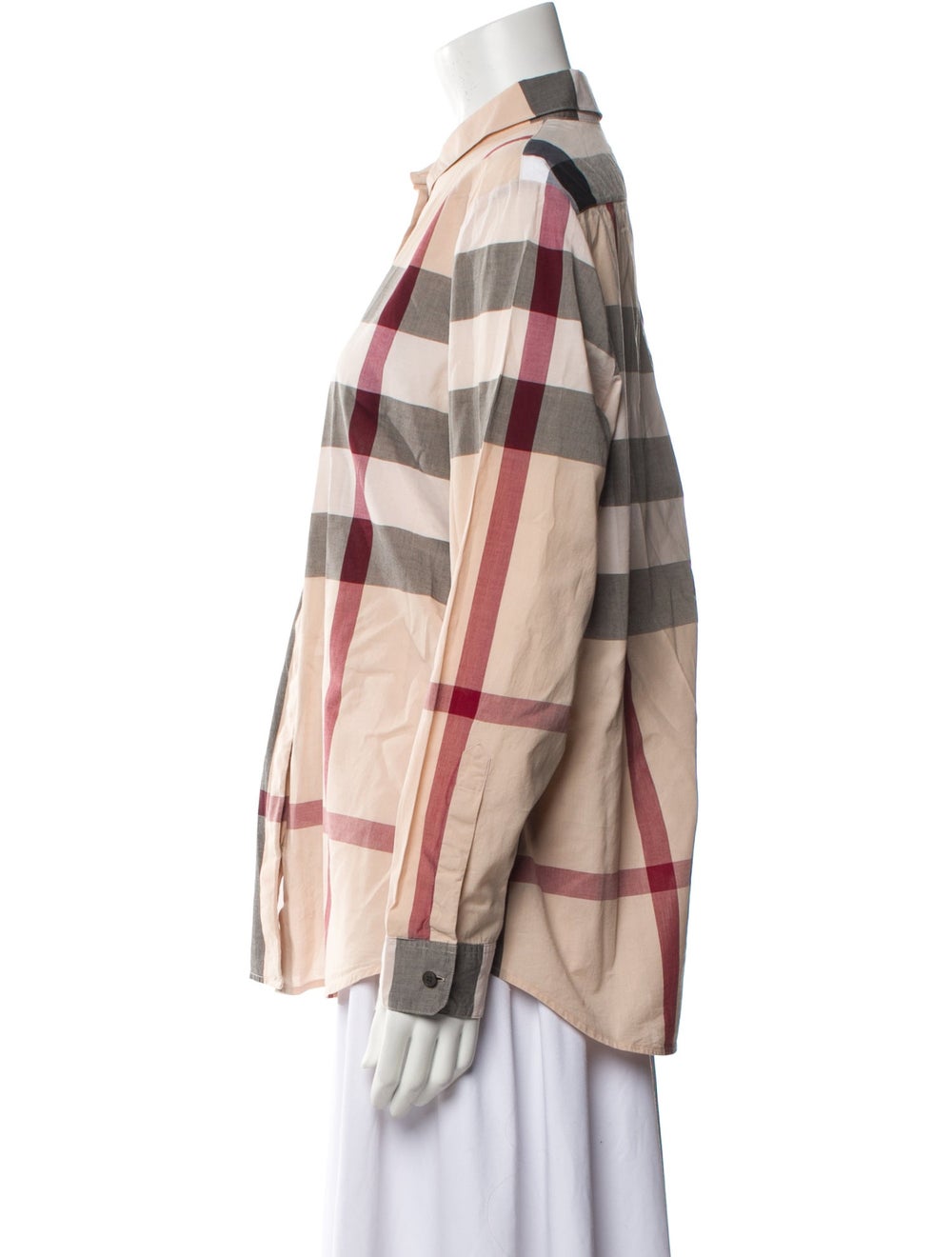 Burberry Button-Up Top Neutrals Exploded Check Pa… - image 2