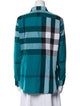 Burberry Plaid Print Long Sleeve Button-Up Top