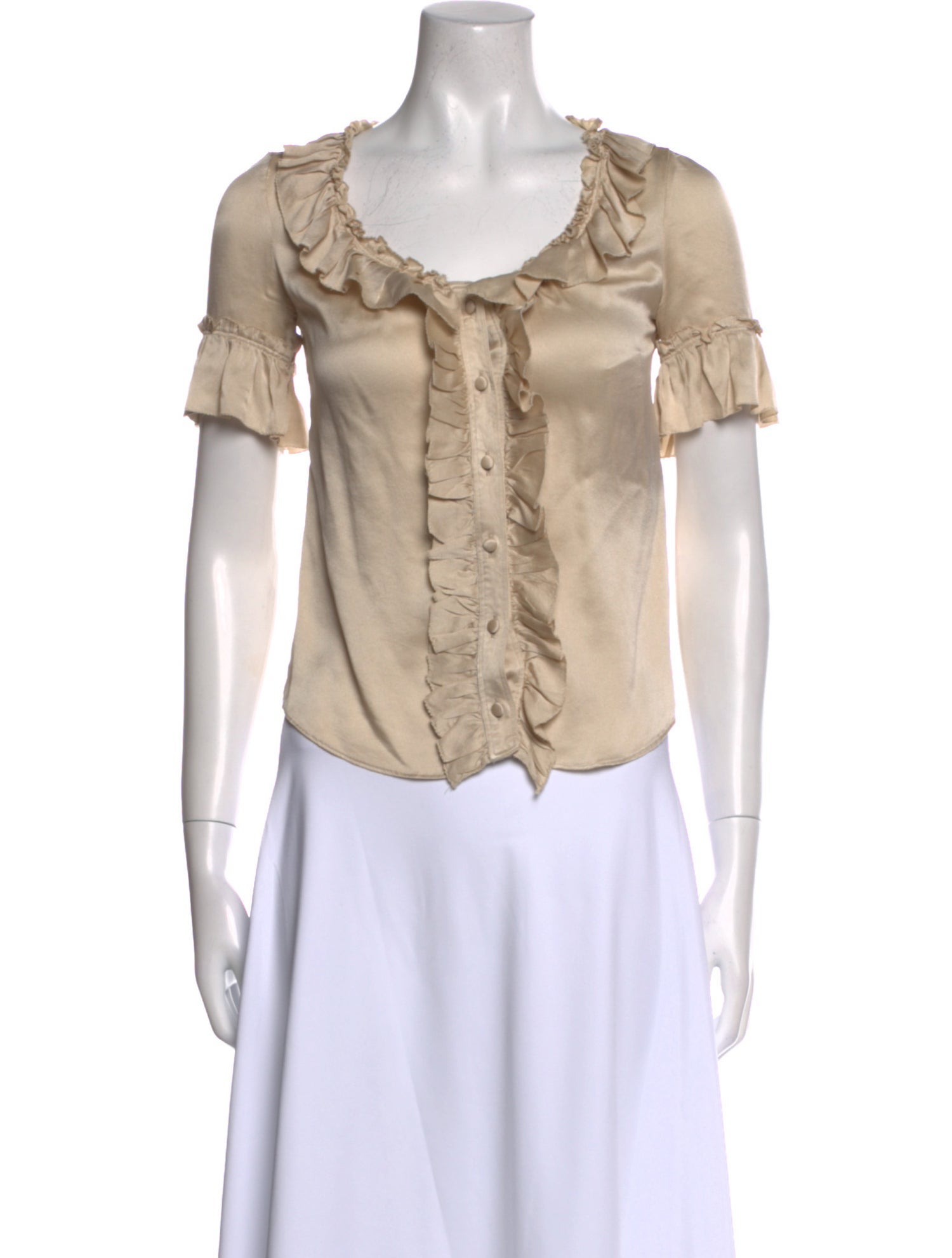 Burberry Silk Scoop Neck Blouse