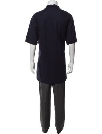 Burberry Nova Check Pattern V-Neck Polo Shirt