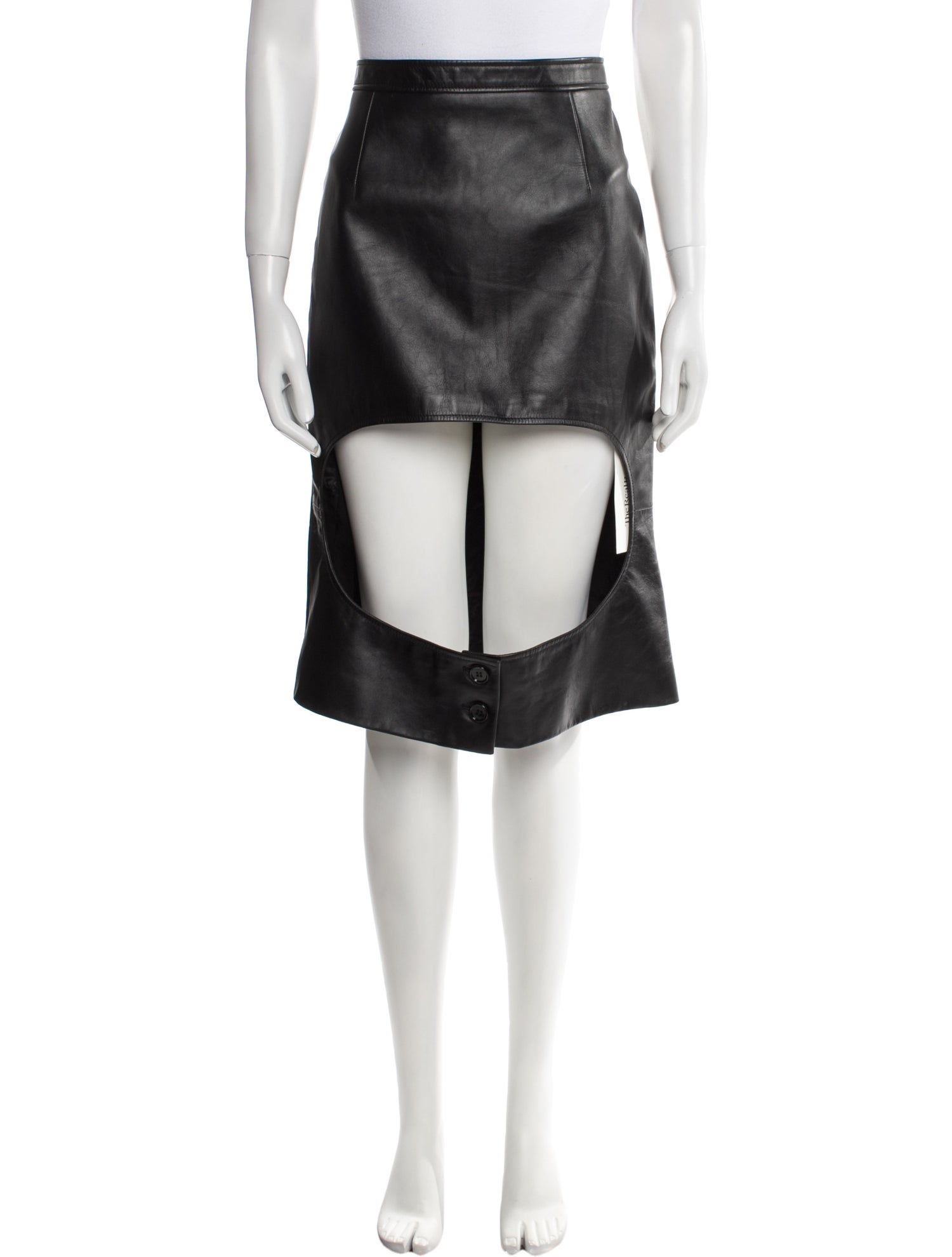 Burberry Leather Knee-Length Skirt