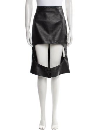 Burberry Leather Knee-Length Skirt