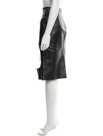 Burberry Leather Knee-Length Skirt