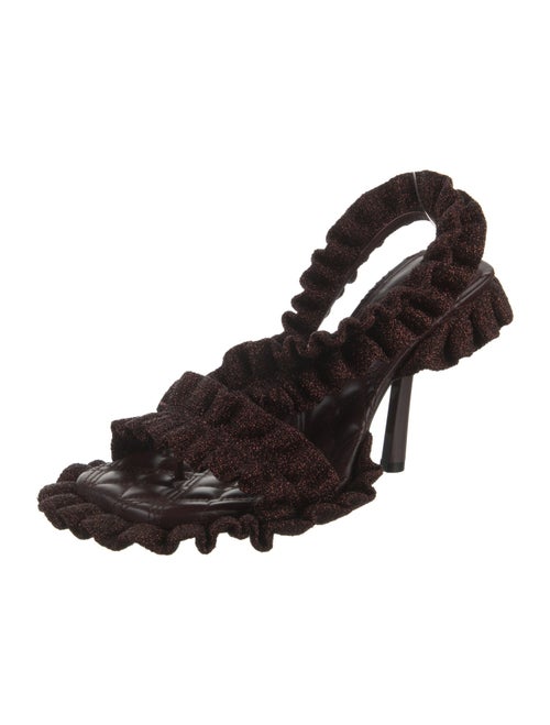 Burberry Pleated Accents Slingback Sandals