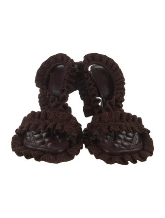 Burberry Pleated Accents Slingback Sandals