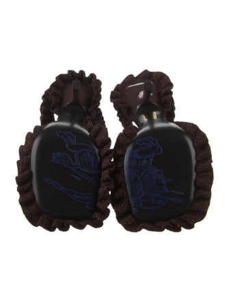 Burberry Pleated Accents Slingback Sandals