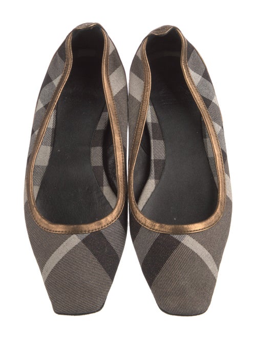 Burberry Canvas Plaid Print Ballet Flats